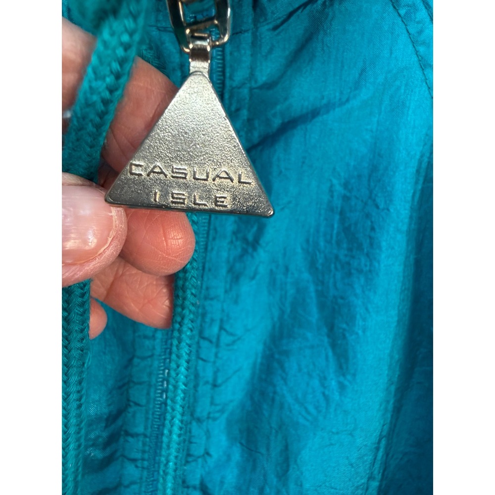 VTG 80s 90s Tracksuit Womens‎ Teal Pink Multicolor Windbreaker Set Reversible - Picture 7 of 16